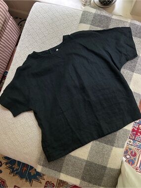 Muji Black Linen top